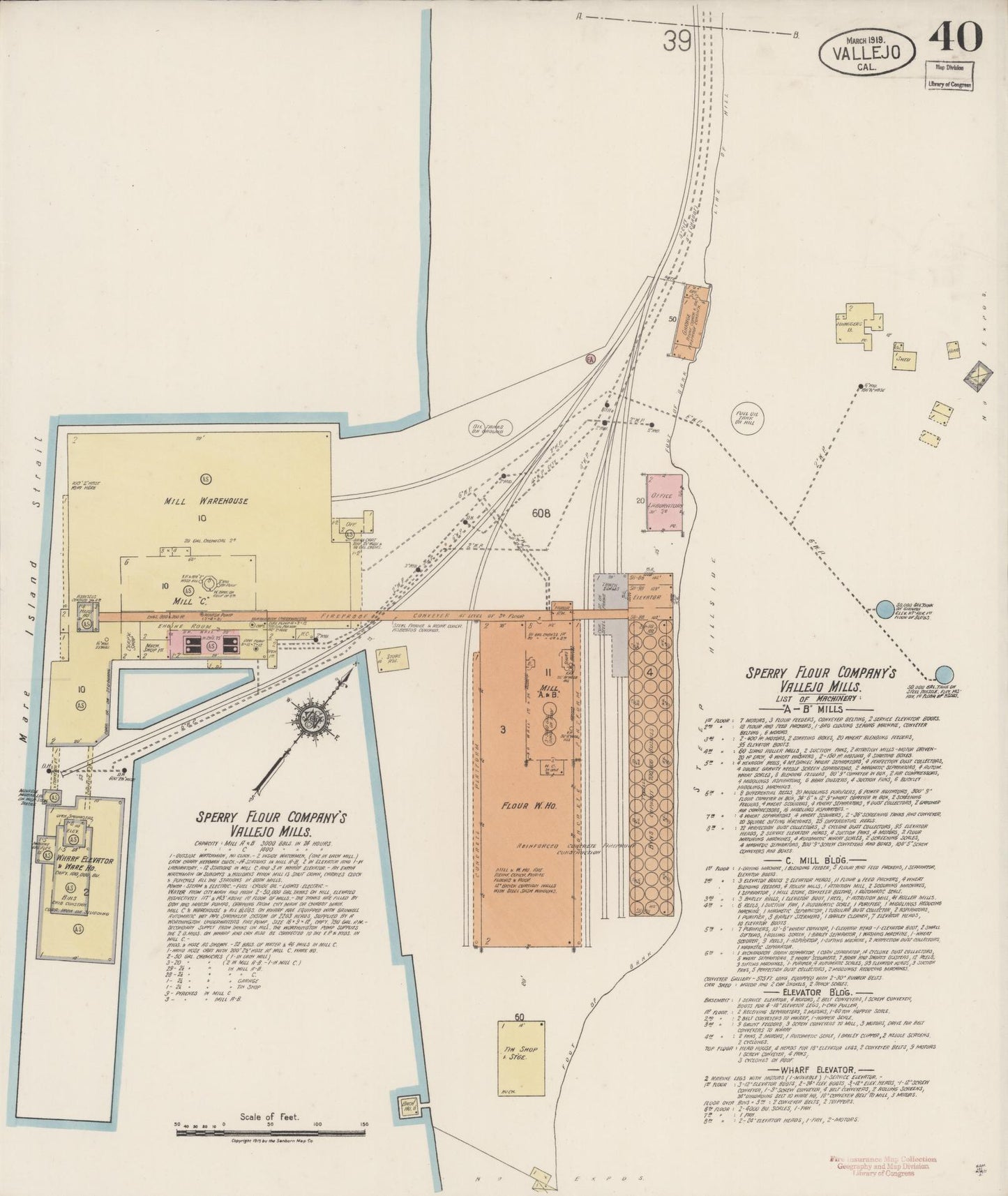 Sanborn Fire Insurance Map from Vallejo, Solano County, California (1919), Sheet #0040 - Complete Map Set gallery image, historic Sanborn map, vintage wall art, California California