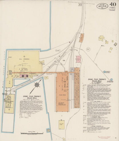 Sanborn Fire Insurance Map from Vallejo, Solano County, California (1919), Sheet #0040 - Complete Map Set gallery image, historic Sanborn map, vintage wall art, California California