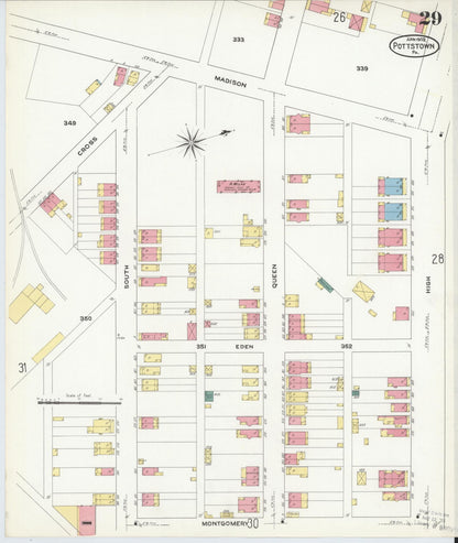 Sanborn Fire Insurance Map from Pottstown, Montgomery County, Pennsylvania (1909), Sheet #0029 - Complete Map Set gallery image, historic Sanborn map, vintage wall art, Pennsylvania Pennsylvania