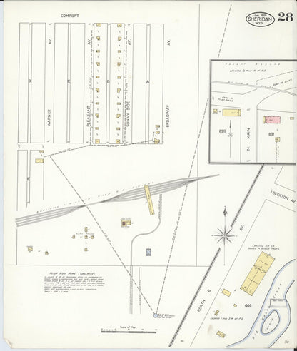 Sanborn Fire Insurance Map from Sheridan, Sheridan County, Wyoming (1908), Sheet #0028 - Complete Map Set gallery image, historic Sanborn map, vintage wall art, Wyoming Wyoming