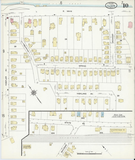 Sanborn Fire Insurance Map from Ilion, Herkimer County, New York (1912), Sheet #0010 - Historic Sanborn Fire Insurance Map Print, vintage old map wall art, antique decor, genealogy gift, New York New York map