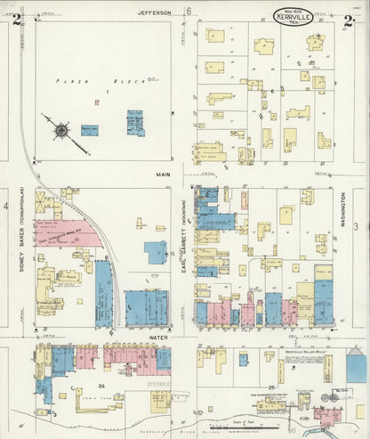 Sanborn Fire Insurance Map from Kerrville, Kerr County, Texas (1924), Sheet #0002 - Complete Map Set gallery image, historic Sanborn map, vintage wall art, Texas Texas