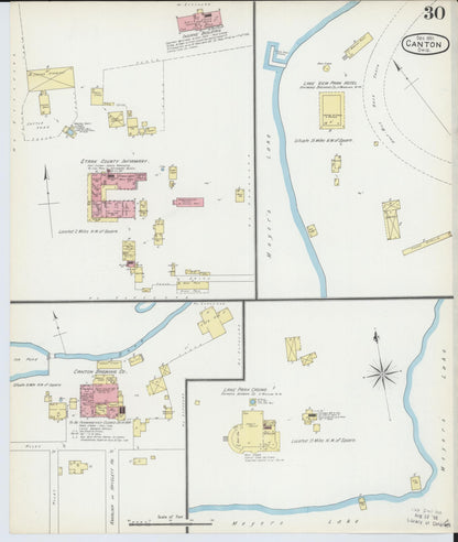 Sanborn Fire Insurance Map from Canton, Stark County, Ohio (1891), Sheet #0030 - Historic Sanborn Fire Insurance Map Print, vintage old map wall art, antique decor, genealogy gift, Ohio Ohio map