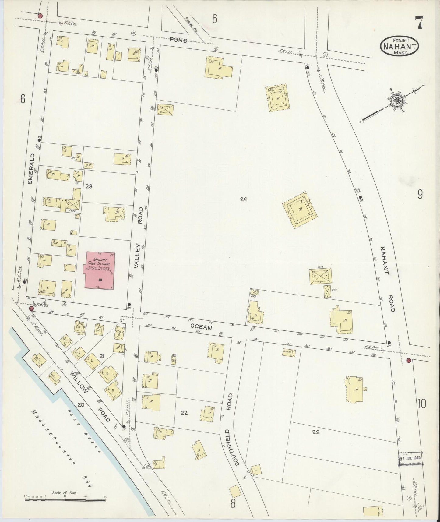 Sanborn Fire Insurance Map from Nahant, Essex County, Massachusetts (1914), Sheet #0007 - Complete Map Set gallery image, historic Sanborn map, vintage wall art, Massachusetts Massachusetts