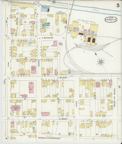 Sanborn Fire Insurance Map from Danville, Montour County, Pennsylvania (1896), Sheet #0005 - Complete Map Set gallery image, historic Sanborn map, vintage wall art, Pennsylvania Pennsylvania
