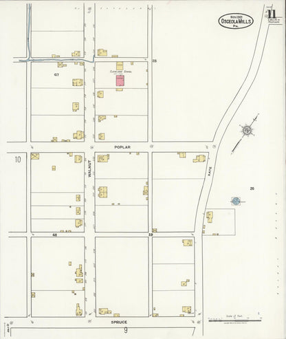 Sanborn Fire Insurance Map from Osceola Mills, Clearfield County, Pennsylvania (1921), Sheet #0011 - Complete Map Set gallery image, historic Sanborn map, vintage wall art, Pennsylvania Pennsylvania