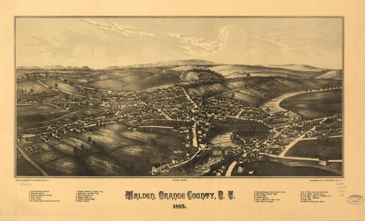 Walden, Orange County, N.Y. 1887. (1887) – Historic Bird’s-Eye View Panorama Print