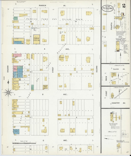 Sanborn Fire Insurance Map from Perkins, Payne County, Oklahoma (1903), Sheet #0002 - Historic Sanborn Fire Insurance Map Print, vintage old map wall art, antique decor, genealogy gift, Oklahoma Oklahoma map