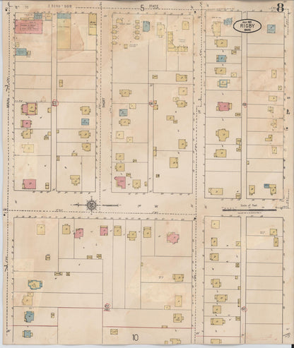 Sanborn Fire Insurance Map from Rigby, Jefferson County, Idaho (1943), Sheet #0008 - Complete Map Set gallery image, historic Sanborn map, vintage wall art, Idaho Idaho
