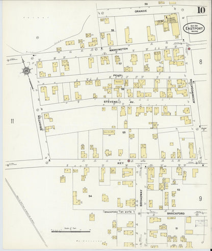 Sanborn Fire Insurance Map from Eastport, Washington County, Maine (1911), Sheet #0010 - Complete Map Set gallery image, historic Sanborn map, vintage wall art, Maine Maine