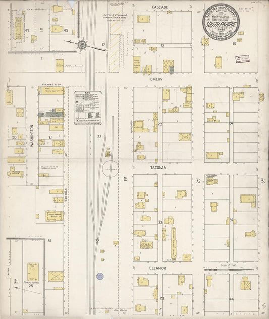 Sanborn Fire Insurance Map from South Prairie, Pierce County, Washington (1910), Sheet #0001 - Historic Sanborn Fire Insurance Map Print, vintage old map wall art, antique decor, genealogy gift, Washington Washington map