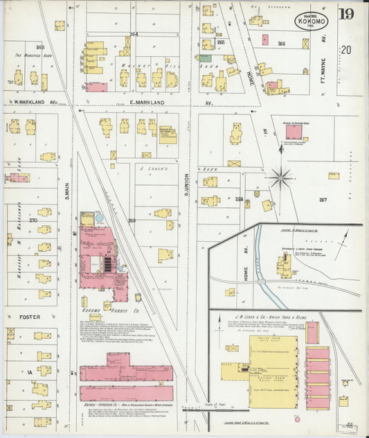 Sanborn Fire Insurance Map from Kokomo, Howard County, Indiana (1902), Sheet #0019 - Historic Sanborn Fire Insurance Map Print, vintage old map wall art, antique decor, genealogy gift, Indiana Indiana map