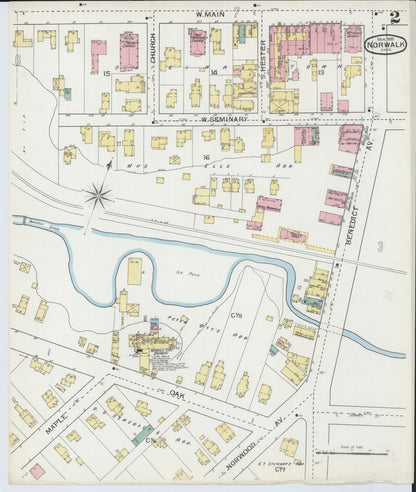Sanborn Fire Insurance Map from Norwalk, Huron County, Ohio (1893), Sheet #0002 - Complete Map Set gallery image, historic Sanborn map, vintage wall art, Ohio Ohio