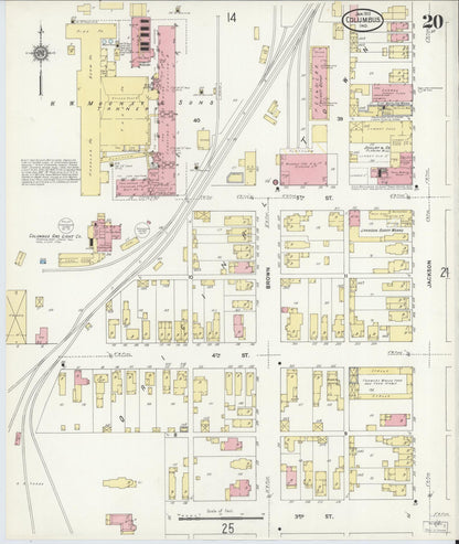 Sanborn Fire Insurance Map from Columbus, Bartholomew County, Indiana (1912), Sheet #0020 - Complete Map Set gallery image, historic Sanborn map, vintage wall art, Indiana Indiana