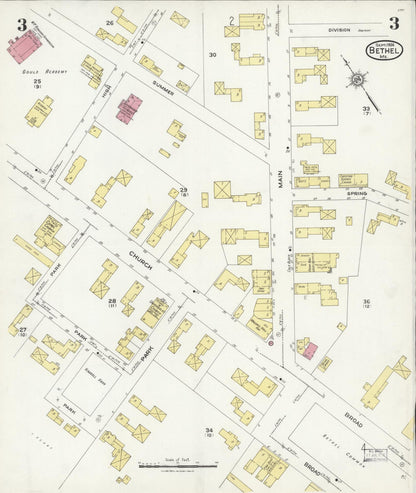 Sanborn Fire Insurance Map from Bethel, Oxford County, Maine (1924), Sheet #0003 - Complete Map Set gallery image, historic Sanborn map, vintage wall art, Maine Maine