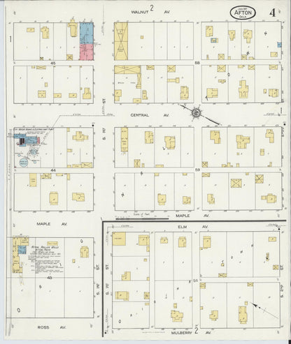 Sanborn Fire Insurance Map from Afton, Ottawa County, Oklahoma (1917), Sheet #0004 - Complete Map Set gallery image, historic Sanborn map, vintage wall art, Oklahoma Oklahoma
