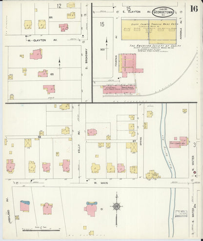 Sanborn Fire Insurance Map from Georgetown, Scott County, Kentucky (1912), Sheet #0016 - Complete Map Set gallery image, historic Sanborn map, vintage wall art, Kentucky Kentucky
