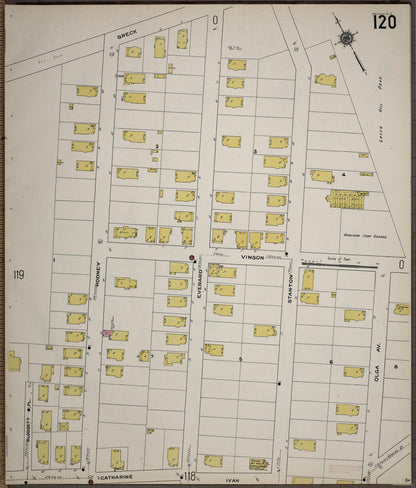 Sanborn Fire Insurance Map from Worcester, Worcester County, Massachusetts (1910), Sheet #0120 - Historic Sanborn Fire Insurance Map Print, vintage old map wall art, antique decor, genealogy gift, Massachusetts Massachusetts map