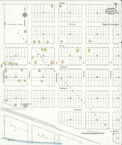 Sanborn Fire Insurance Map from Llano, Llano County, Texas (1921), Sheet #0007 - Complete Map Set gallery image, historic Sanborn map, vintage wall art, Texas Texas