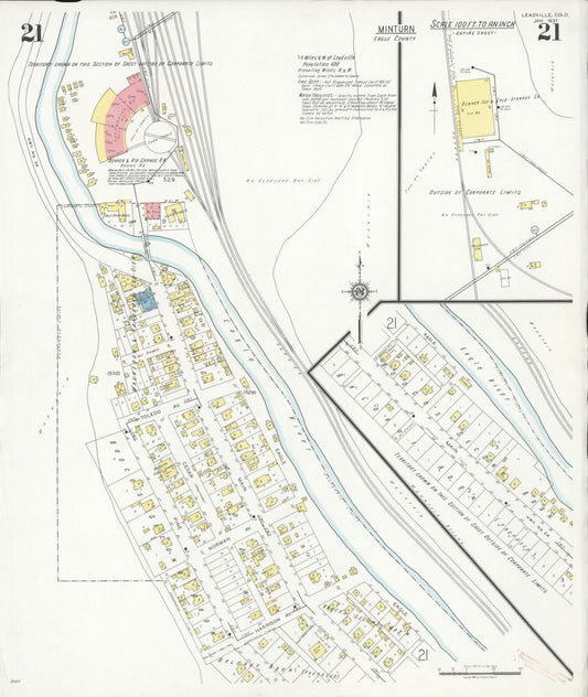 Sanborn Fire Insurance Map from Leadville, Lake County, Colorado (1937), Sheet #0021 - Historic Sanborn Fire Insurance Map Print, vintage old map wall art, antique decor, genealogy gift, Colorado Colorado map