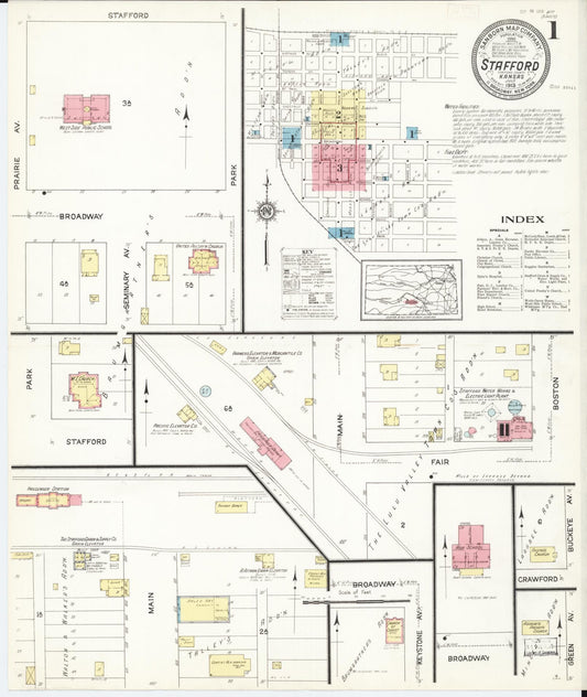 Sanborn Fire Insurance Map from Stafford, Stafford County, Kansas. (1913) – Historic Sanborn Fire Insurance Map Print