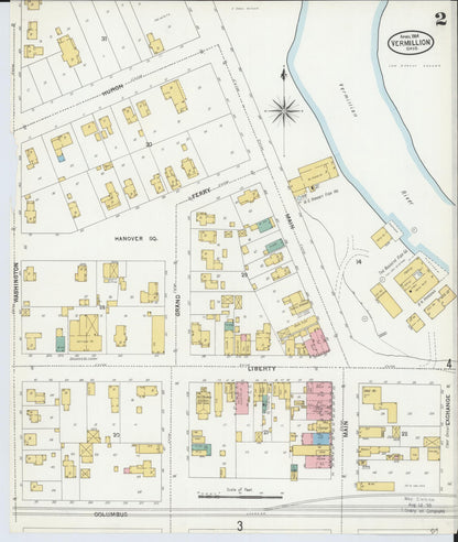 Sanborn Fire Insurance Map from Vermillion, Erie County, Ohio (1904), Sheet #0002 - Historic Sanborn Fire Insurance Map Print, vintage old map wall art, antique decor, genealogy gift, Ohio Ohio map