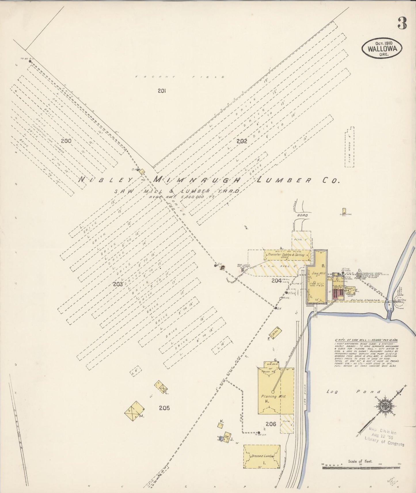 Sanborn Fire Insurance Map from Wallowa, Wallowa County, Oregon (1910), Sheet #0003 - Complete Map Set gallery image, historic Sanborn map, vintage wall art, Oregon Oregon