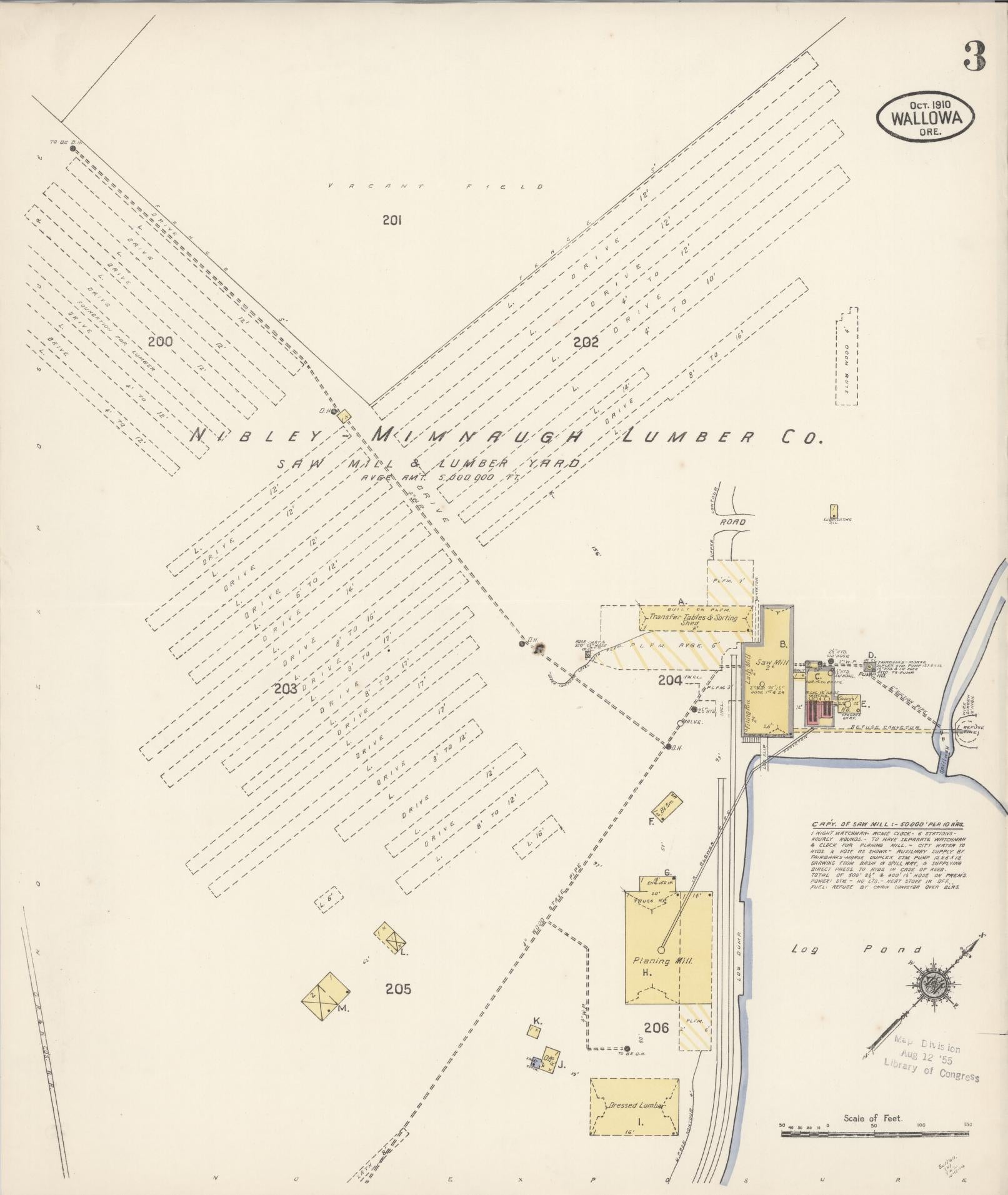 Sanborn Fire Insurance Map from Wallowa, Wallowa County, Oregon (1910), Sheet #0003 - Complete Map Set gallery image, historic Sanborn map, vintage wall art, Oregon Oregon