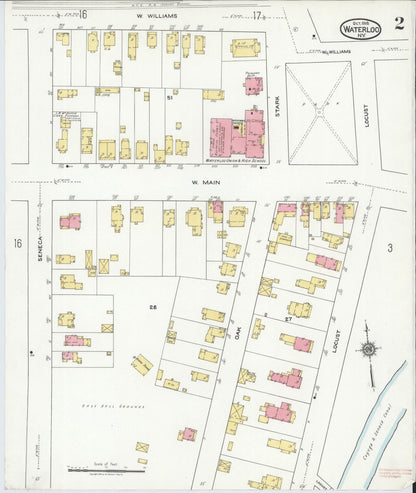 Sanborn Fire Insurance Map from Waterloo, Seneca County, New York (1918), Sheet #0002 - Historic Sanborn Fire Insurance Map Print, vintage old map wall art, antique decor, genealogy gift, New York New York map