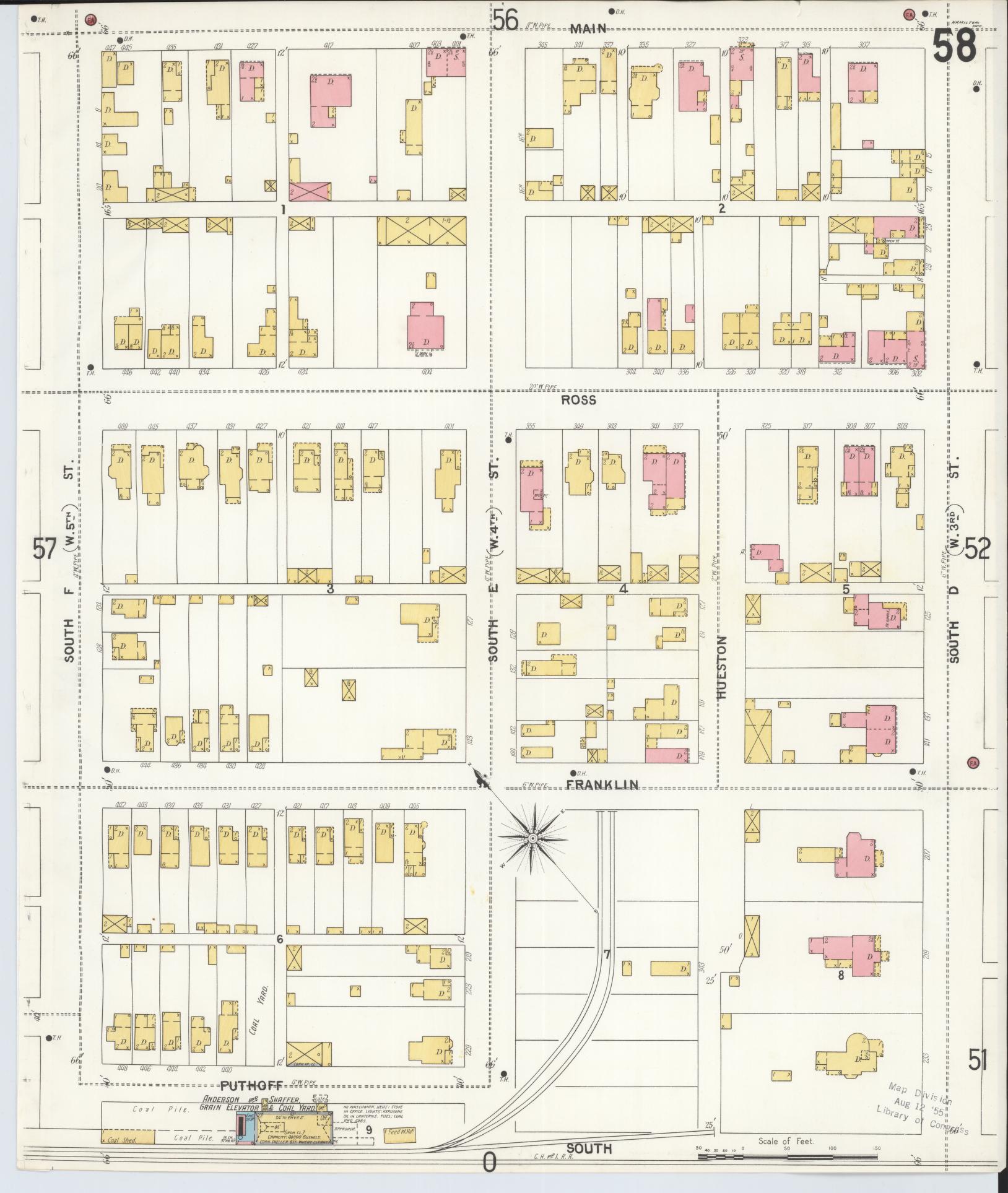 Sanborn Fire Insurance Map from Hamilton, Butler County, Ohio (1899), Sheet #0058 - Complete Map Set gallery image, historic Sanborn map, vintage wall art, Ohio Ohio
