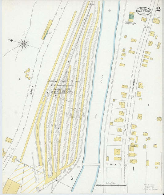 Sanborn Fire Insurance Map from Galeton, Potter County, Pennsylvania (1905), Sheet #0002 - Historic Sanborn Fire Insurance Map Print, vintage old map wall art, antique decor, genealogy gift, Pennsylvania Pennsylvania map