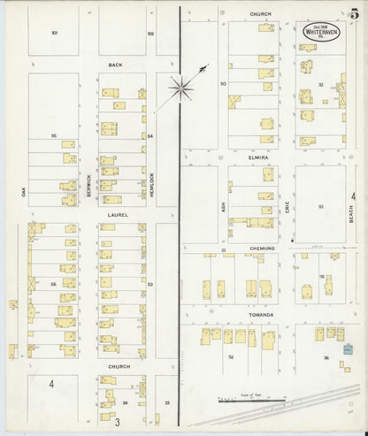 Sanborn Fire Insurance Map from White Haven, Luzerne County, Pennsylvania (1908), Sheet #0005 - Historic Sanborn Fire Insurance Map Print, vintage old map wall art, antique decor, genealogy gift, Pennsylvania Pennsylvania map