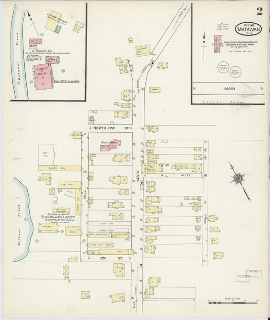 Sanborn Fire Insurance Map from Matawan, Monmouth County, New Jersey (1914), Sheet #0002 - Historic Sanborn Fire Insurance Map Print, vintage old map wall art, antique decor, genealogy gift, New Jersey New Jersey map