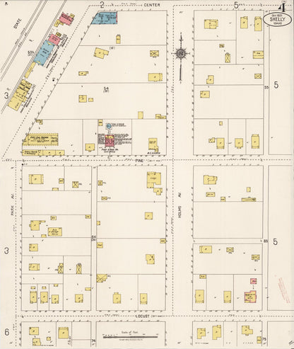 Sanborn Fire Insurance Map from Shelley, Bingham County, Idaho (1921), Sheet #0004 - Complete Map Set gallery image, historic Sanborn map, vintage wall art, Idaho Idaho