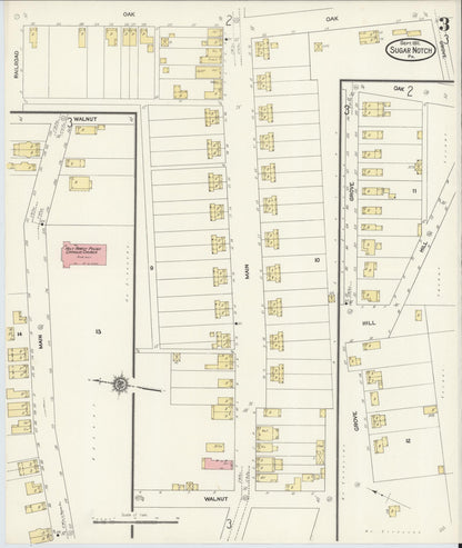 Sanborn Fire Insurance Map from Sugar Notch, Luzerne County, Pennsylvania (1911), Sheet #0003 - Complete Map Set gallery image, historic Sanborn map, vintage wall art, Pennsylvania Pennsylvania