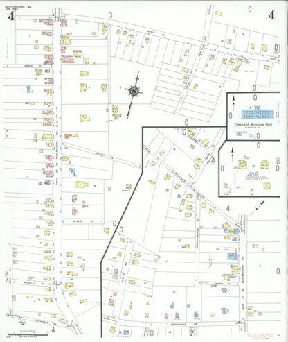 Sanborn Fire Insurance Map from Reisterstown, Baltimore County, Maryland (1950), Sheet #0004 - Complete Map Set gallery image, historic Sanborn map, vintage wall art, Maryland Maryland