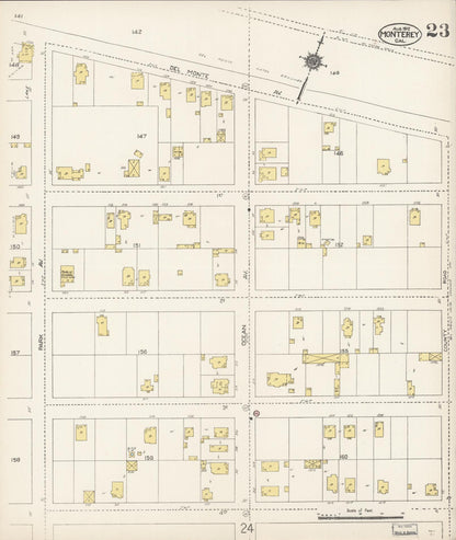 Sanborn Fire Insurance Map from Monterey, Monterey County, California (1912), Sheet #0023 - Complete Map Set gallery image, historic Sanborn map, vintage wall art, California California