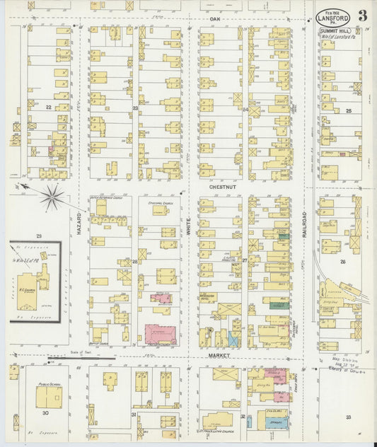 Sanborn Fire Insurance Map from Lansford, Carbon County, Pennsylvania (1902), Sheet #0003 - Historic Sanborn Fire Insurance Map Print, vintage old map wall art, antique decor, genealogy gift, Pennsylvania Pennsylvania map