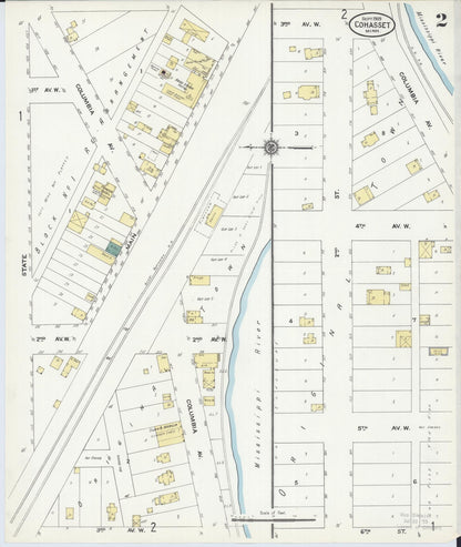 Sanborn Fire Insurance Map from Cohasset, Itasca County, Minnesota (1909), Sheet #0002 - Complete Map Set gallery image, historic Sanborn map, vintage wall art, Minnesota Minnesota