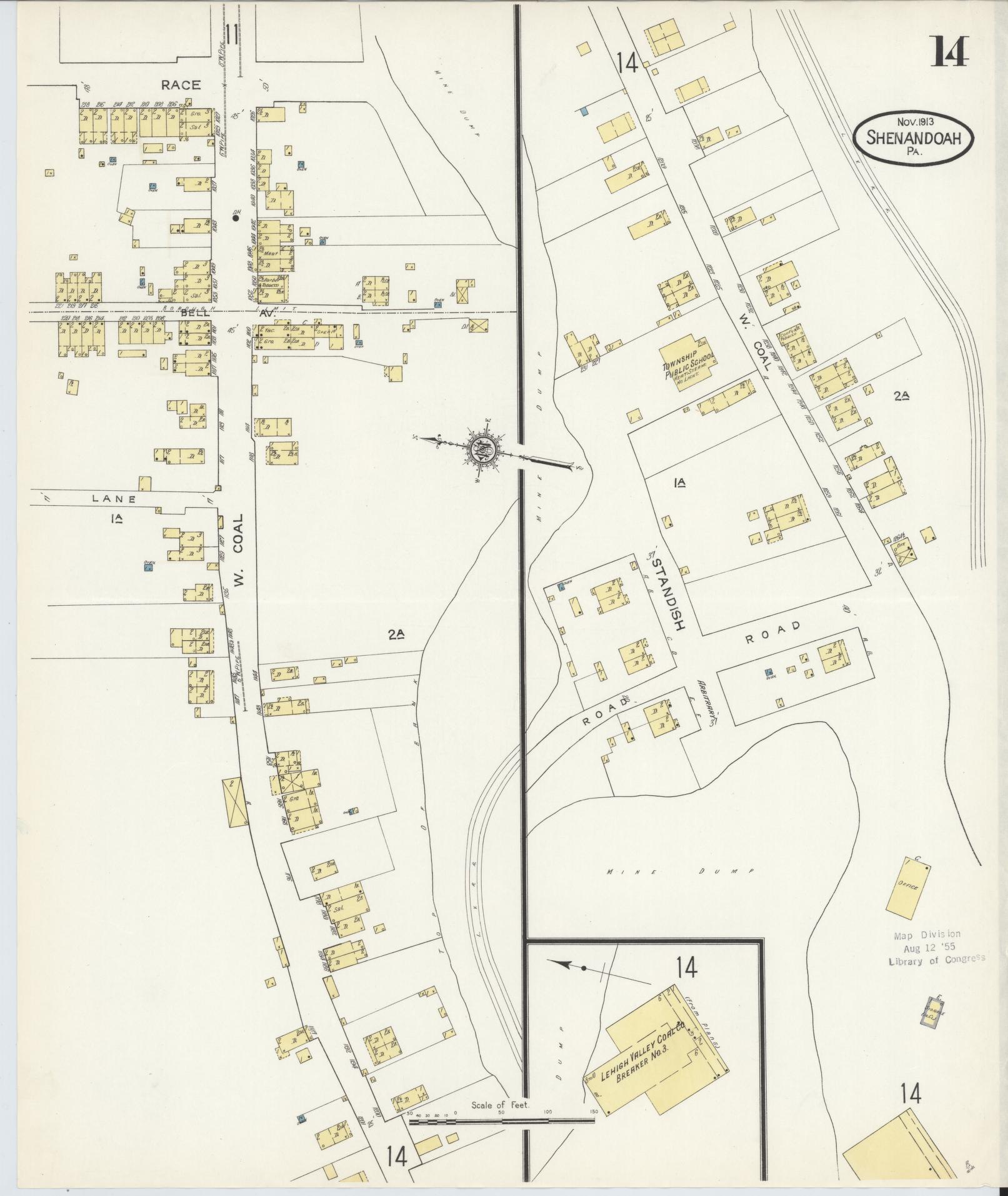 Sanborn Fire Insurance Map from Shenandoah, Schuylkill County, Pennsylvania (1913), Sheet #0014 - Complete Map Set gallery image, historic Sanborn map, vintage wall art, Pennsylvania Pennsylvania