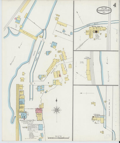 Sanborn Fire Insurance Map from Ellicott City, Howard County, Maryland (1894), Sheet #0004 - Complete Map Set gallery image, historic Sanborn map, vintage wall art, Maryland Maryland