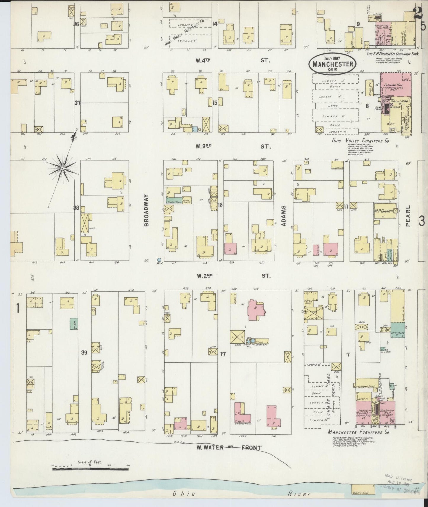 Sanborn Fire Insurance Map from Manchester, Adams County, Ohio (1897), Sheet #0002 - Complete Map Set gallery image, historic Sanborn map, vintage wall art, Ohio Ohio