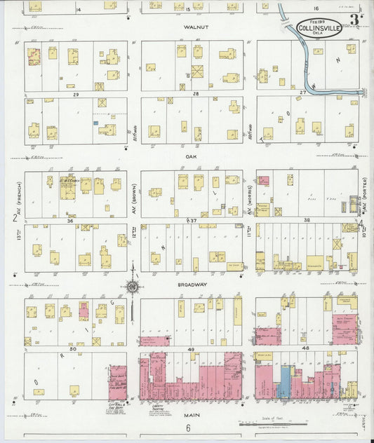 Sanborn Fire Insurance Map from Collinsville, Tulsa County, Oklahoma (1919), Sheet #0003 - Historic Sanborn Fire Insurance Map Print, vintage old map wall art, antique decor, genealogy gift, Oklahoma Oklahoma map