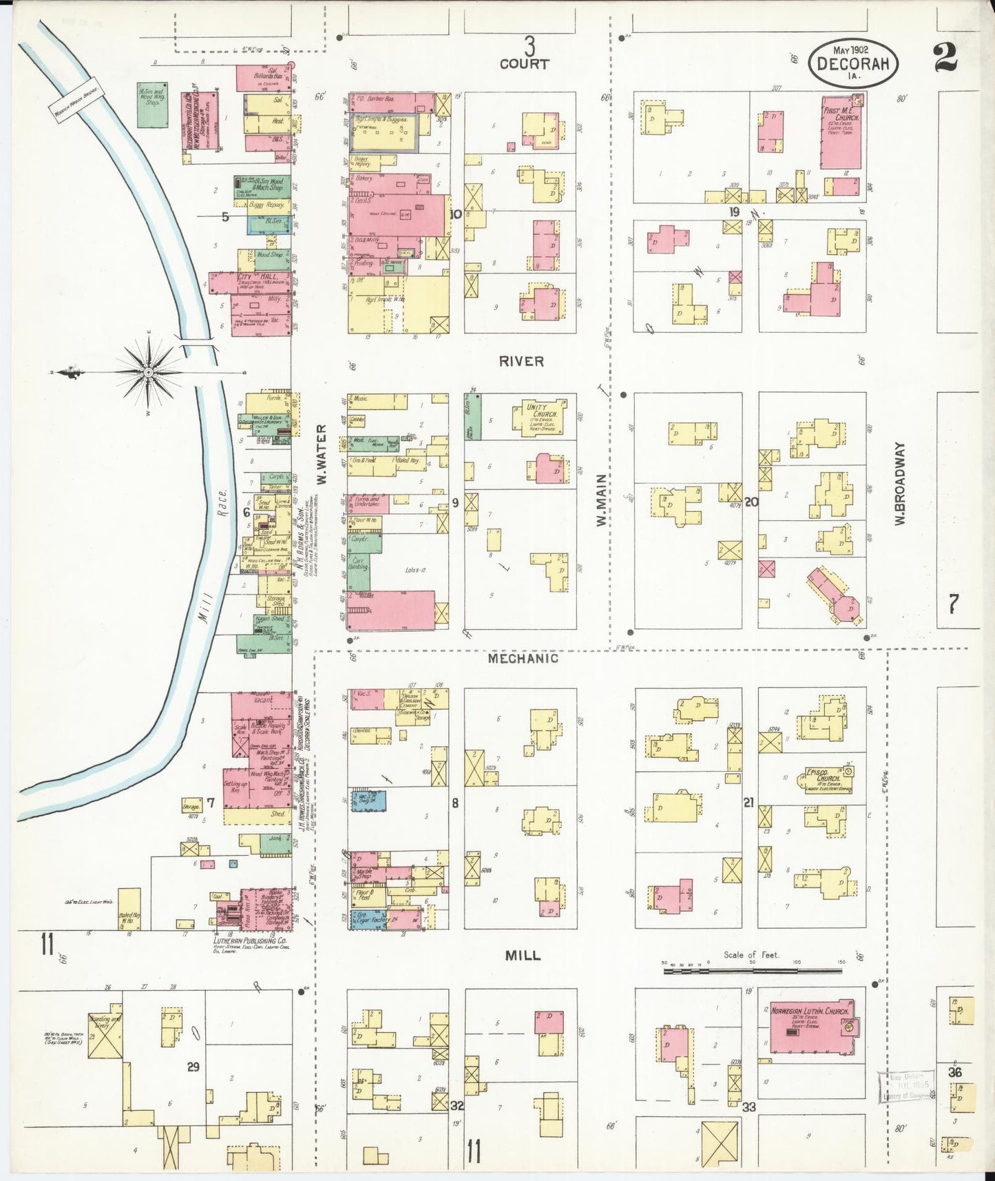 Sanborn Fire Insurance Map from Decorah, Winneshiek County, Iowa (1902), Sheet #0002 - Historic Sanborn Fire Insurance Map Print