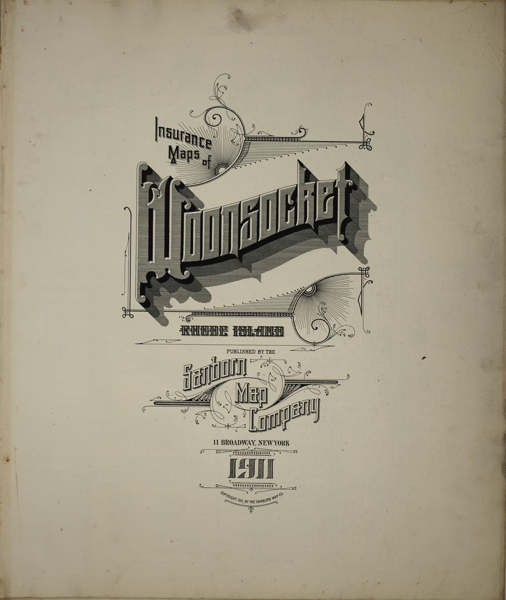 Sanborn Fire Insurance Map from Woonsocket, Providence County, Rhode Island. (1911) – Historic Sanborn Fire Insurance Map Print