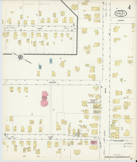 Sanborn Fire Insurance Map from Ripley, Chautauqua County, New York (1912), Sheet #0004 - Historic Sanborn Fire Insurance Map Print, vintage old map wall art, antique decor, genealogy gift, New York New York map