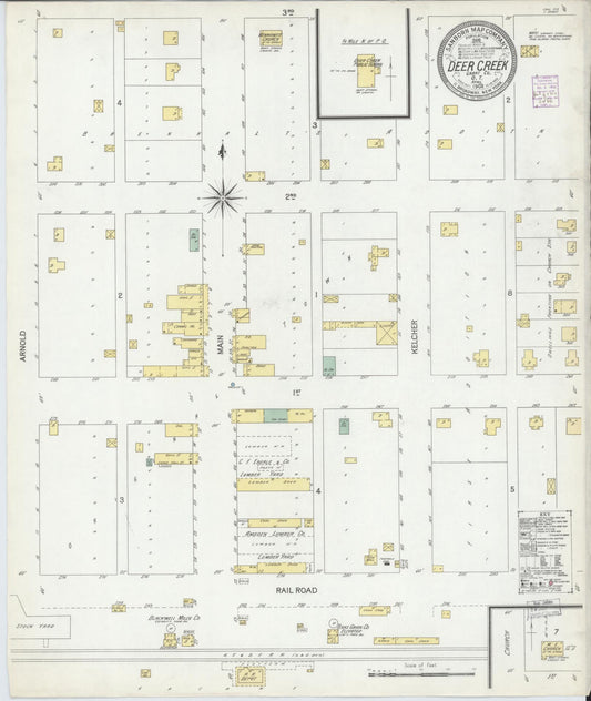 Sanborn Fire Insurance Map from Deer Creek, Grant County, Oklahoma. (1902) – Historic Sanborn Fire Insurance Map Print
