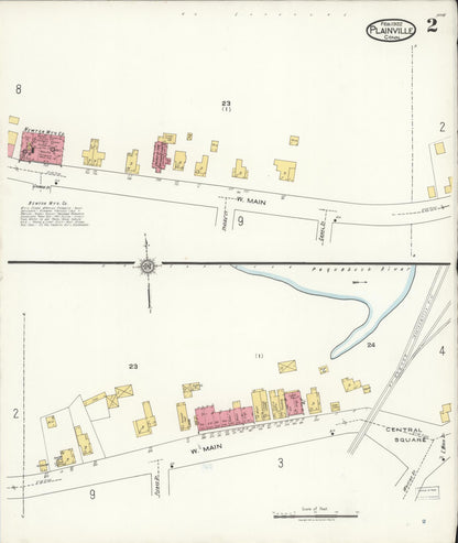 Sanborn Fire Insurance Map from Plainville, Hartford County, Connecticut (1922), Sheet #0002 - Complete Map Set gallery image, historic Sanborn map, vintage wall art, Connecticut Connecticut