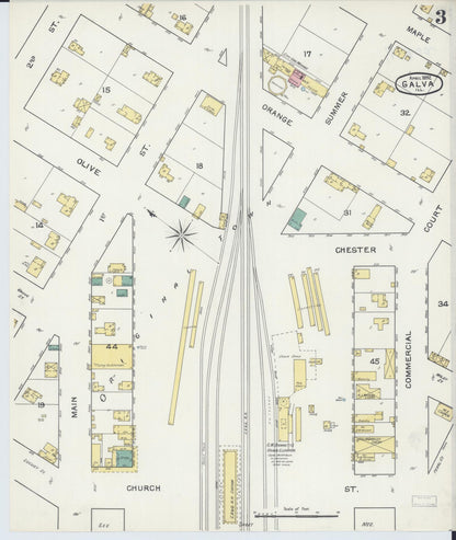 Sanborn Fire Insurance Map from Galva, Henry County, Illinois (1892), Sheet #0003 - Complete Map Set gallery image, historic Sanborn map, vintage wall art, Illinois Illinois