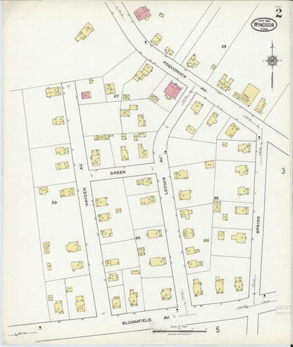 Sanborn Fire Insurance Map from Windsor, Hartford County, Connecticut (1921), Sheet #0002 - Complete Map Set gallery image, historic Sanborn map, vintage wall art, Connecticut Connecticut